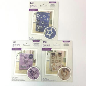Lot 3 Crafters Companion Gemini Stamp Die Papercraft Elements Star Fairy Heart
